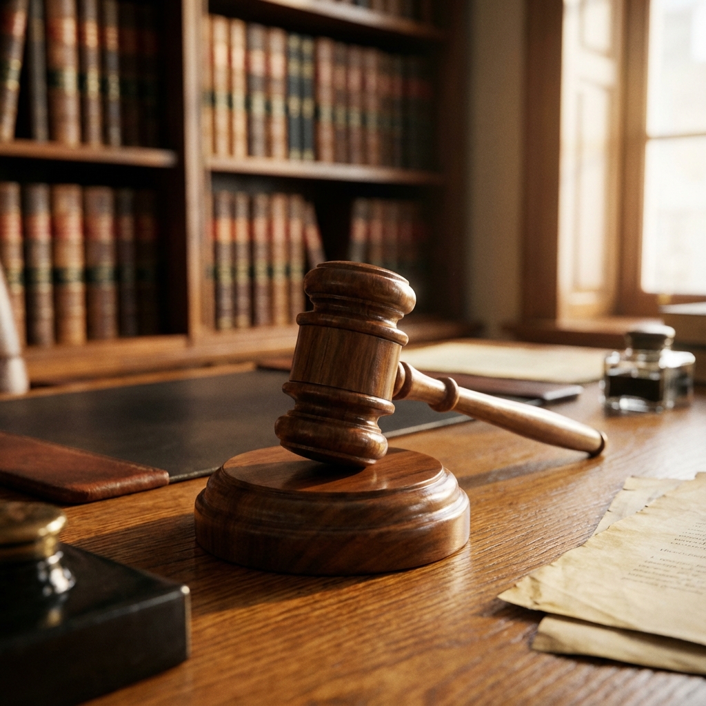 Judge Gavel on Desk
